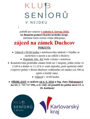 zájezd na zámek Duchcov